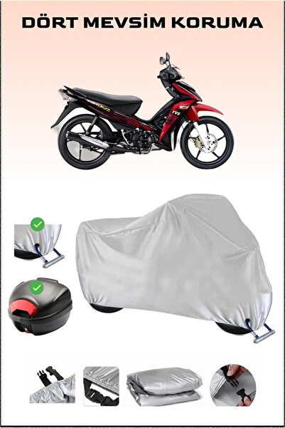 Breen Tvs Neo X3I - Gray Motorcycle Tarpaulin, Rear Bag and Lock Compatible, ...