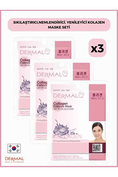 Dermal Sıkılaştırıcı,nemlendirici, Yenileyici Kolajen Maske 23 gr 3 Adet