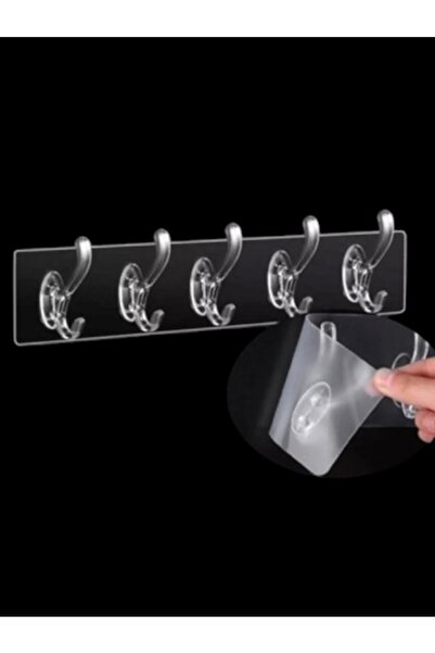 BAYSA 3 Adet 5'li Güçlü Yapışkanlı Kesilebilir Silikon Askılık Kapı Arkası Mu...