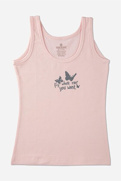 BAYKAR Girl's Cotton Thick Strap Colorful Printed Classic Undershirt Assorted Color