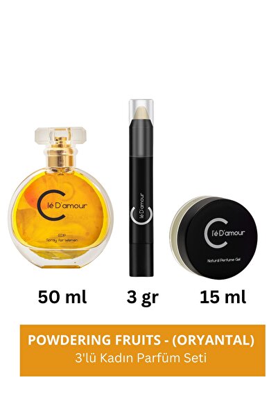 Clé D'amour Powdering Fruits (ORYANTAL) Women - 3 Lü Kadın Parfüm Seti 50 ml ...