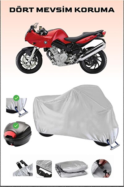 Breen مشمع دراجة نارية رمادي لسيارة BMW F 800 S - حقيبة خلفية وقفل متوافق، آمن