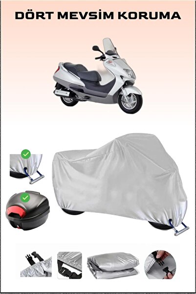 Breen Honda FES 250 Foresight - مشمع دراجة نارية رمادي، حقيبة خلفية وقفل متوا...