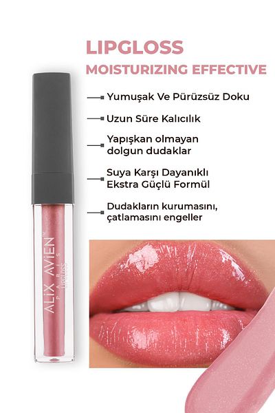 Alix Avien Moisturizing Lip Gloss That Does Not Leave Sticky Feel Long - Lipgloss 09 Softly Pink