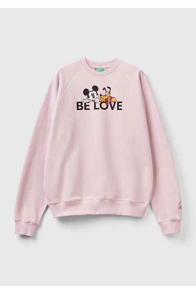 United Colors of Benetton Φούτερ Unisex με στάμπα της Disney Dusty Rose