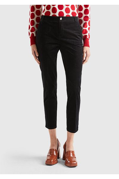 United Colors of Benetton Pantaloni Chino din catifea neagră de damă