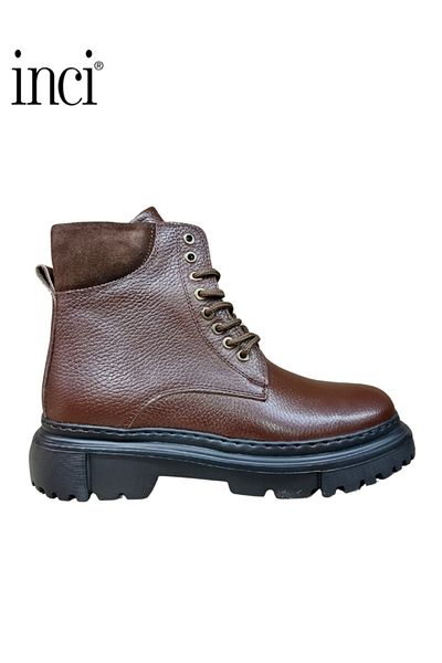 İnci Brown Genuine Leather Men's Casual Boots