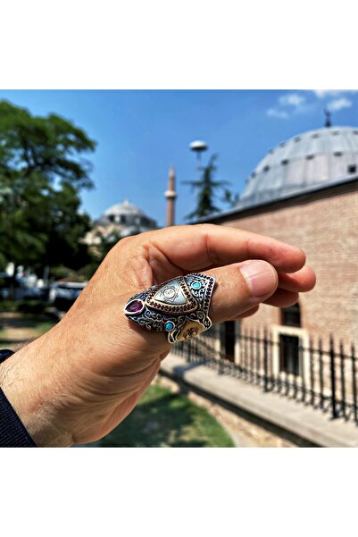 Sima Silver Gümüş Tasarım Oğuzkağan mühürlü Kartal Ayyıldız Bayrak Zihgir Erk...