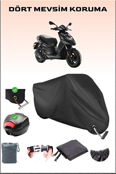 Breen حقيبة خلفية وقفل لدراجة نارية من القماش المشمع باللون الأسود لبياجيو تا...