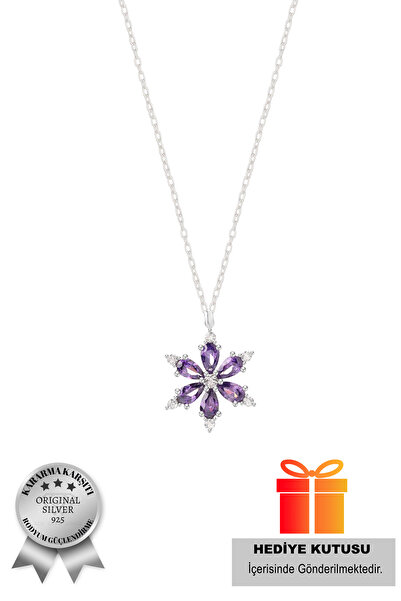 ADA LİFE GÜMÜŞ 925 Ayar Gümüş Lotus Çiçeği Kadın Kolye (IŞIKLI KUTU)