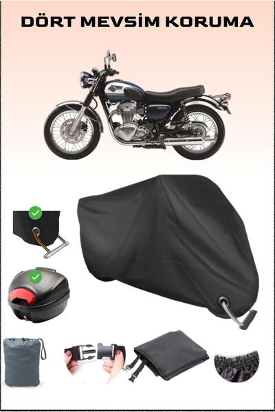 Breen حقيبة خلفية وقفل أسود للدراجة النارية متوافق مع Kawasaki W 800، آمن