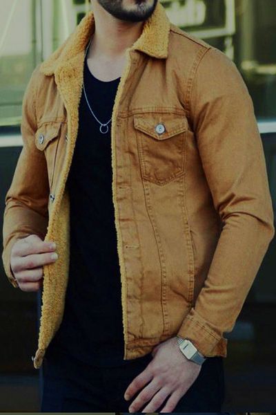 alaska the last frontier Palton din denim premium R.lion din blană - K.Camel