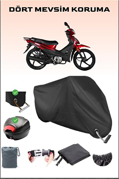 Breen Black Kuba Rear Bag and Lock Compatible Motorcycle Tarpaulin for Rainbo...