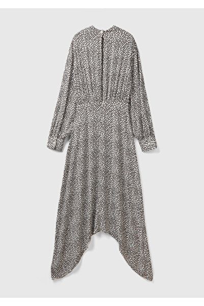 United Colors of Benetton Rochie de damă verde cu mânecă lungă cu model Houndstooth