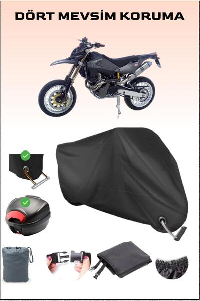 Breen حقيبة خلفية وقفل أسود لدراجة نارية Husqvarna Sm 610 متوافقة مع القماش ا...