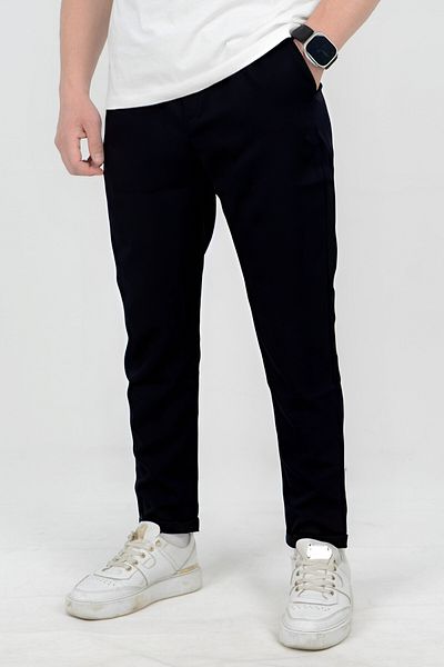 BayBayan Ανδρικό υφασμάτινο σχολικό παντελόνι Lycra Casual ποιότητας γυμνασίου