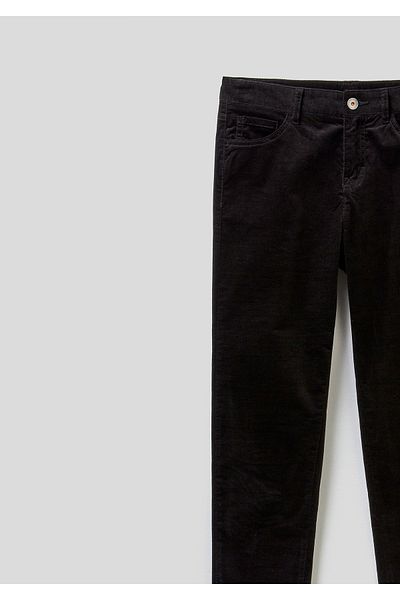 United Colors of Benetton Black Slim Fit Velvet Women's Trousers