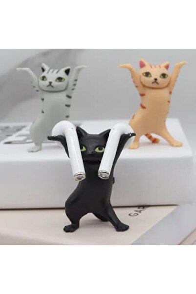 CUPPERA Fantastik Dans Eden Kedi Figürü, Kalem, Kulaklık Tutucu