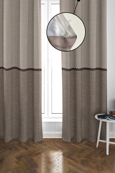 Doruklar Home Collection Blackout Light Proof Blackout High Quality Background Curtain 140 X 270