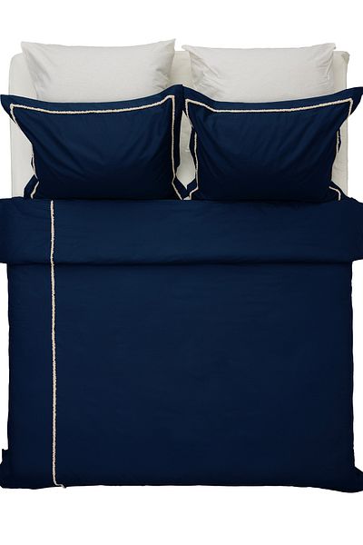 Koza Home Boho Fringed Blue Duvet Cover Set Double 200 x 220 7031A