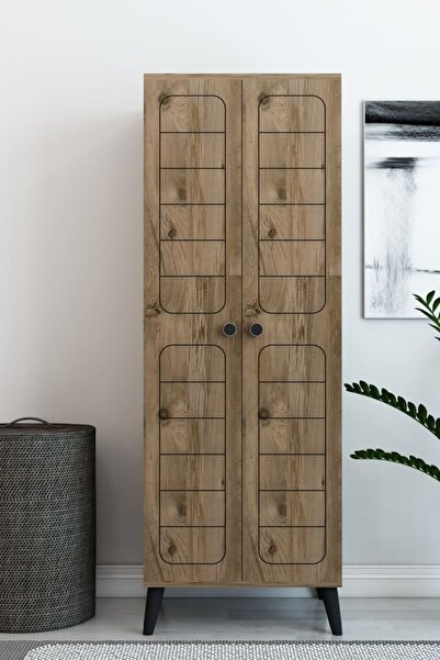 KLT Modüler Atlas Model Çok Amaçlı Kiler Dolabı Atlantik Çam Çizgili