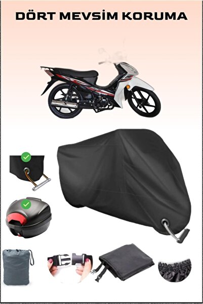 Breen غطاء خلفي وقفل متوافق مع القماش المشمع للدراجات النارية باللون الأسود Rks Next 100، آمن