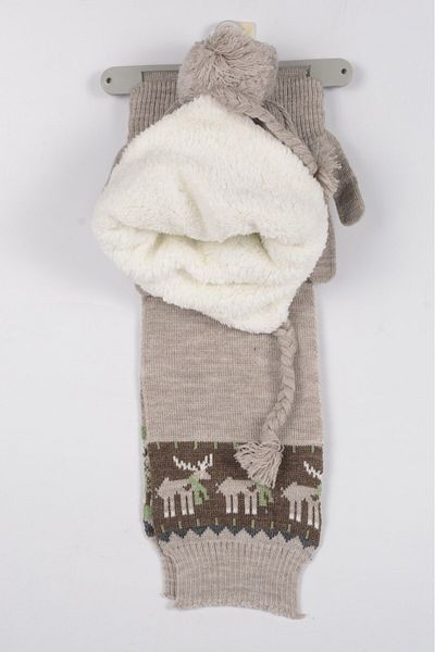 mercantoptan 4-8 Years Old 3-Piece Children's Scarf Beret Gloves Set