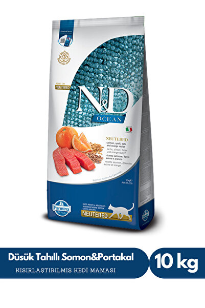 N&D Düşük Tahıllı Somon & Portakal Kısırlaştırılmış Kedi Maması 10 kg