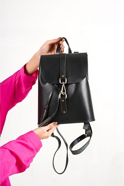 DaphneSandals Handmade Genuine Leather Women's Black Bag - 11003