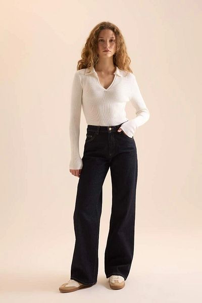 DeFacto A7540 Fitted Polo Neck Rib Sweater