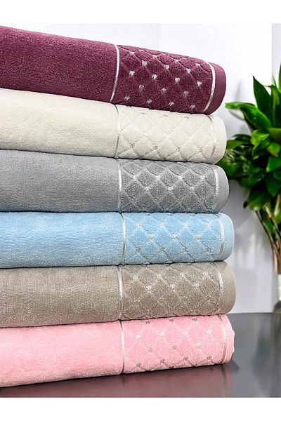 AYHANHOME 6 db színes jacquard pamut 50x90 kéztörlő készlet