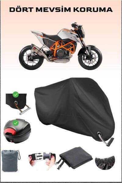 Breen حقيبة خلفية سوداء وقفل لـ KTM 690 Duke R - مشمع آمن للدراجات النارية