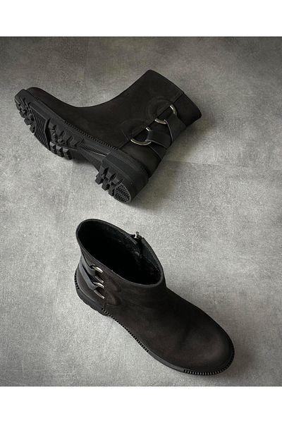 Zuum 100% Genuine Leather Black Women's Boots - Sarle Nubuck
