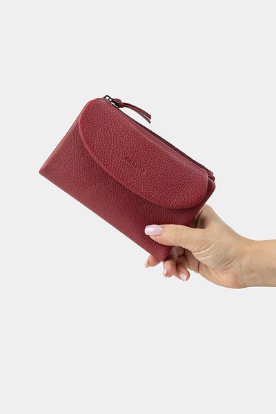 Grande 2813 Model Medium Size Genuine Leather Women's Wallet - Flother Claret Red