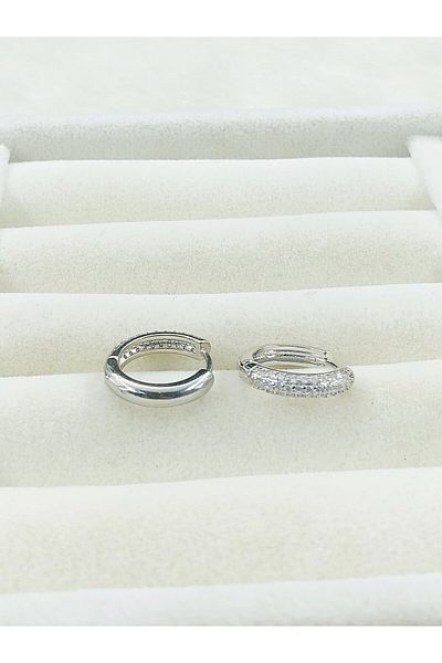 DS DİAMONDSHOP New Season Hoop Stone Earrings - Byk- 2024110546