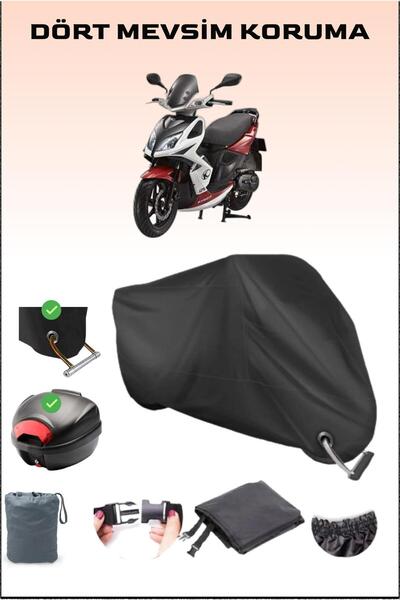 Breen حقيبة خلفية وقفل أسود لدراجة نارية Kymco Super 8 125 متوافقة مع القماش ...