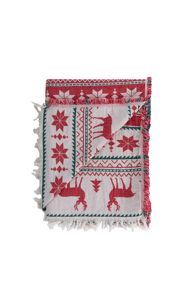 MYLASA HOME Mylasahome %100 Pamuk Yılbaşı Desenli Çok Amaçlı Koltuk Şalı 130 X 170 (KIRLENTSİZ)