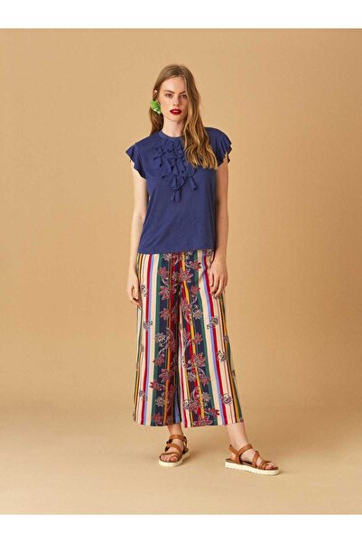 Roman Desenli Bol Paça Kadın Pantolon Multi Y1866109_325