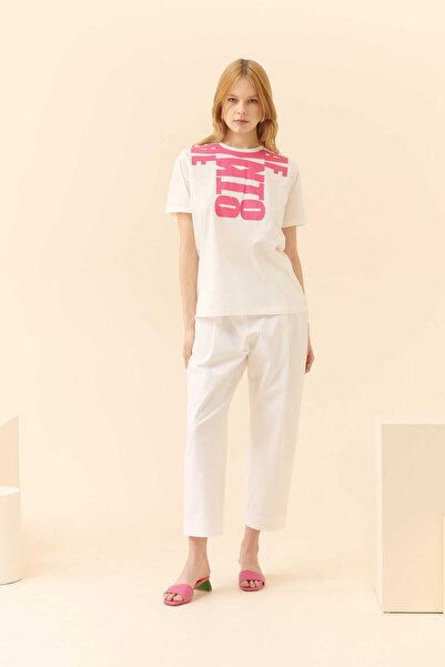 Roman Bisiklet Yaka T-Shirt Beyaz Y2354107_002