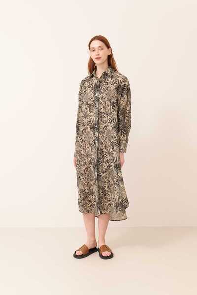 Roman Midi Boy Gömlek Elbise Standart Renk Y2463121_089