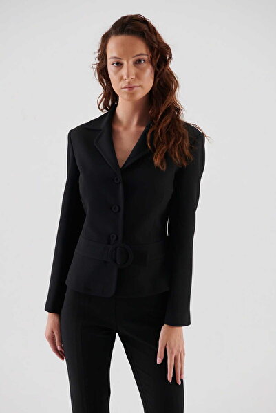 Roman Kemerli Ceket Siyah K2336001_001