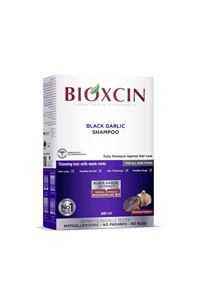 Bioxcin شامبو الثوم الأسود 300 مل - شامبو مضاد للانسكاب والتنحيف