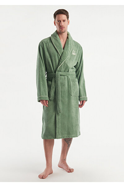 United Colors of Benetton Унисекс зелен халат с лого L/XL