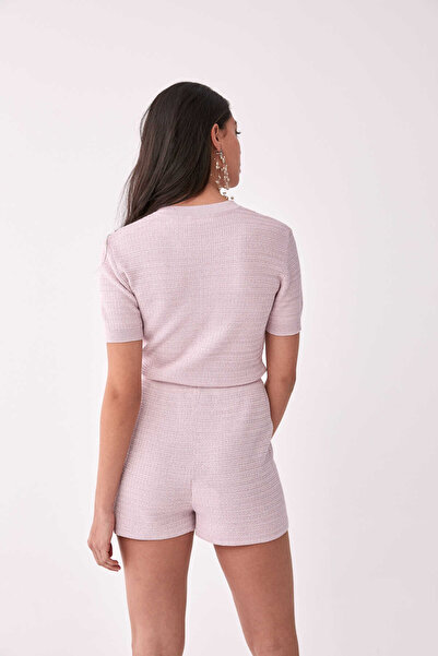 Roman İnci Detaylı Cepli Triko Kadın Şort Standart Renk Y2071040_089