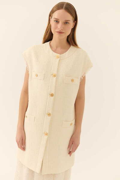 Roman Altın Düğmeli Tüvit Kap Kemik Y2317001_019