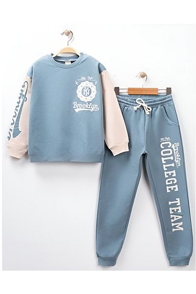 Via Σετ φόρμας Çaren Kids Unisex 2 τεμαχίων - με λεπτομέρεια εκτύπωσης και χωρίς σχάρδο
