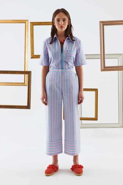 Roman Kısa Paçalı Desenli Kadın Pantolon Standart Renk Y2212038_089