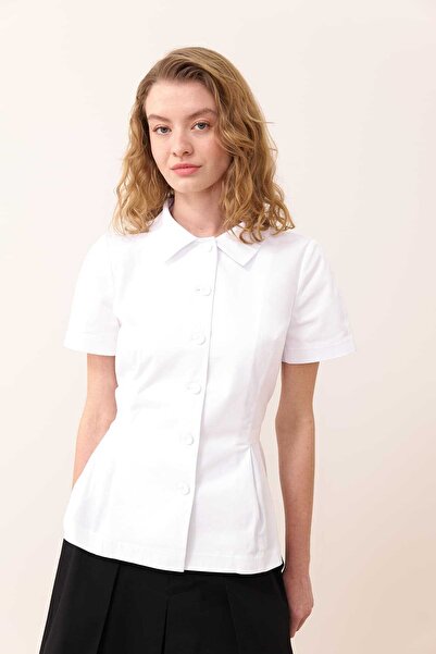 Roman Kısa Kollu Ceket Beyaz Y2416024_002