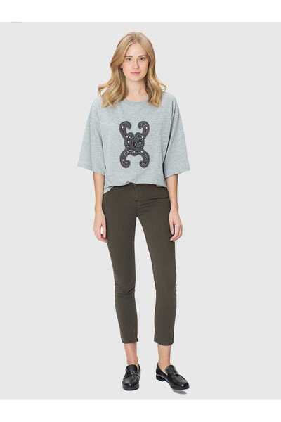 Roman Kısa Paça Cepli Kadın Pantolon Haki K1853106_023