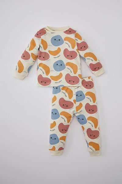 DeFacto Baby Boy Pajamas Set - Print, Long Sleeve, Top and Bottom B7740A524Sp